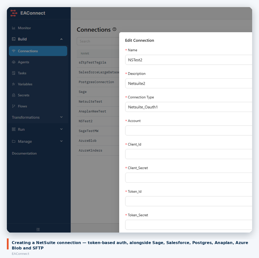 Creating a NetSuite connection